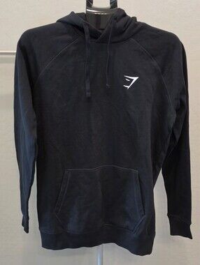 Gymshark Black Pullover Hoodie with White Logo